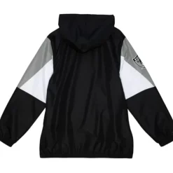 Men Mitchell & Ness Jackets & Outerwear-Throw It Back Full Zip Windbreaker Oakland Raiders