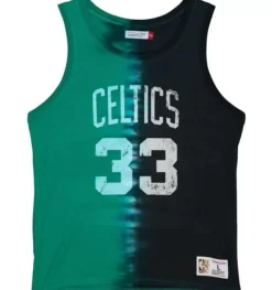 Men Mitchell & Ness T-Shirts & Tops-Tie Dye Cotton N&N Tank Boston Celtics Larry Bird