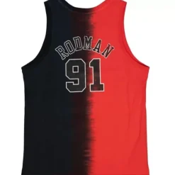 Men Mitchell & Ness T-Shirts & Tops-Tie Dye Cotton N&N Tank Chicago Bulls Dennis Rodman
