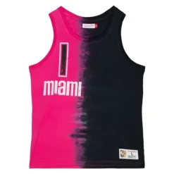 Men Mitchell & Ness T-Shirts & Tops-Tie Dye Cotton N&N Tank Miami Heat Chris Bosh