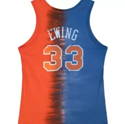 Men Mitchell & Ness T-Shirts & Tops-Tie Dye Cotton N&N Tank New York Knicks Patrick Ewing