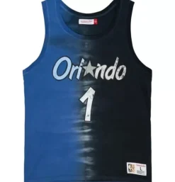 Men Mitchell & Ness T-Shirts & Tops-Tie Dye Cotton N&N Tank Orlando Magic Penny Hardaway