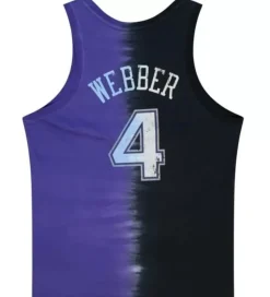 Men Mitchell & Ness T-Shirts & Tops-Tie Dye Cotton N&N Tank Sacramento Kings Chris Webber