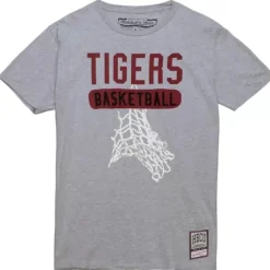 Men Mitchell & Ness T-Shirts & Tops-Tigers Basketball Tee Texas Southern University