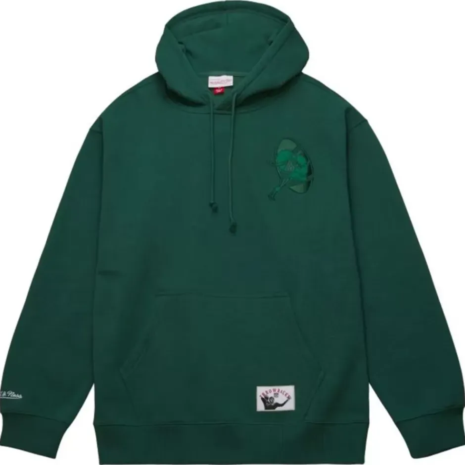 Men Mitchell & Ness Hoodies & Sweatshirts-Tonal Logo Heavyweight Fleece Green Bay Packers