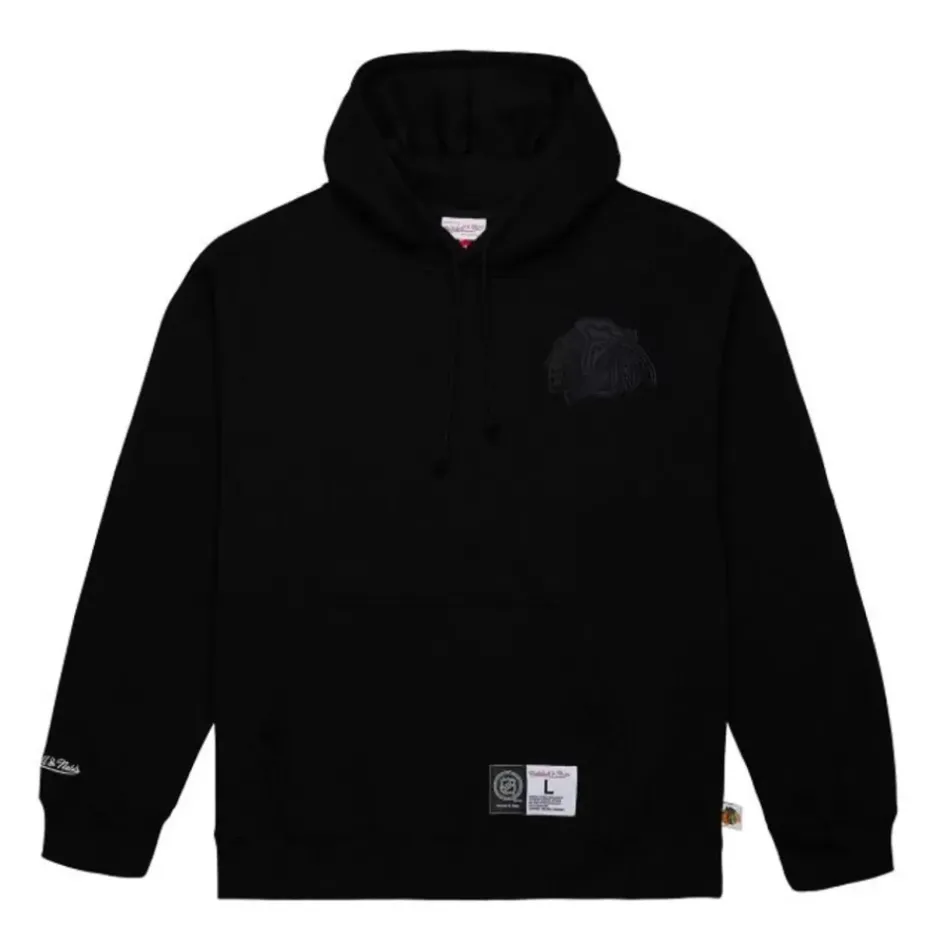 Men Mitchell & Ness Hoodies & Sweatshirts-Tonal Logo Heavyweight Fleece Current Logo Chicago Blackhawks