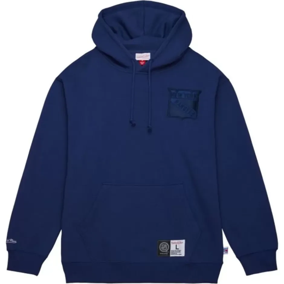 Men Mitchell & Ness Hoodies & Sweatshirts-Tonal Logo Heavyweight Fleece Current Logo New York Rangers