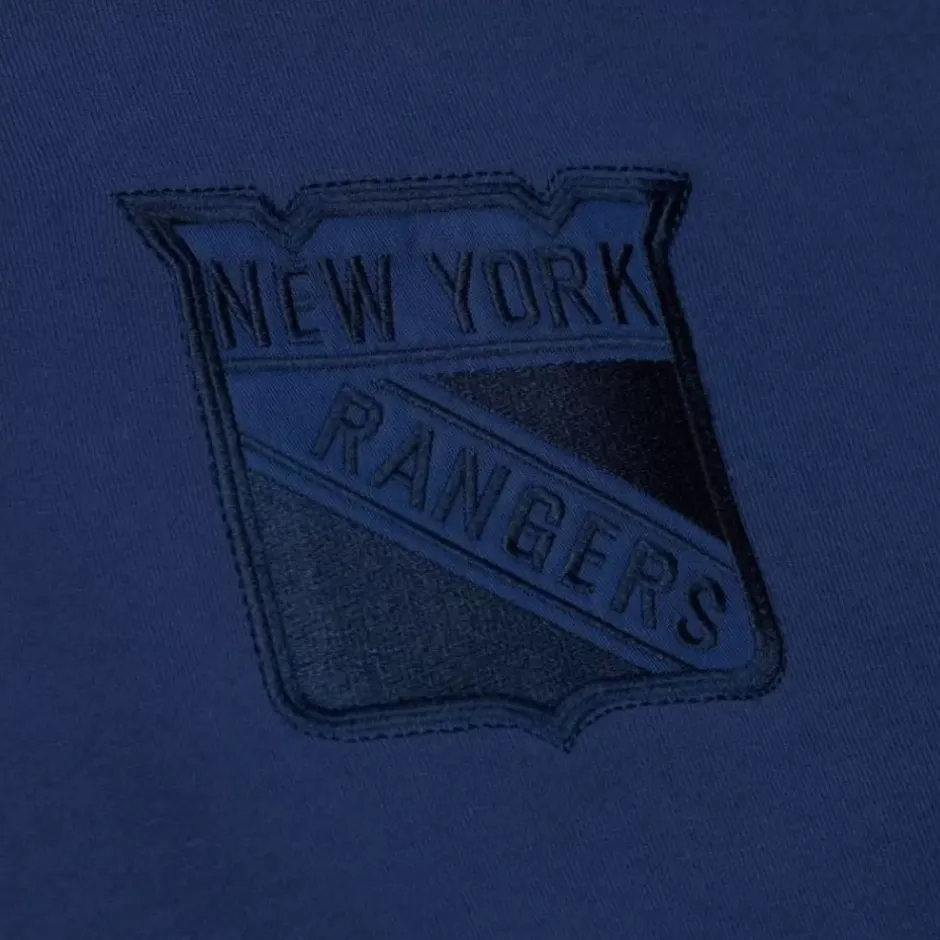 Men Mitchell & Ness Hoodies & Sweatshirts-Tonal Logo Heavyweight Fleece Current Logo New York Rangers