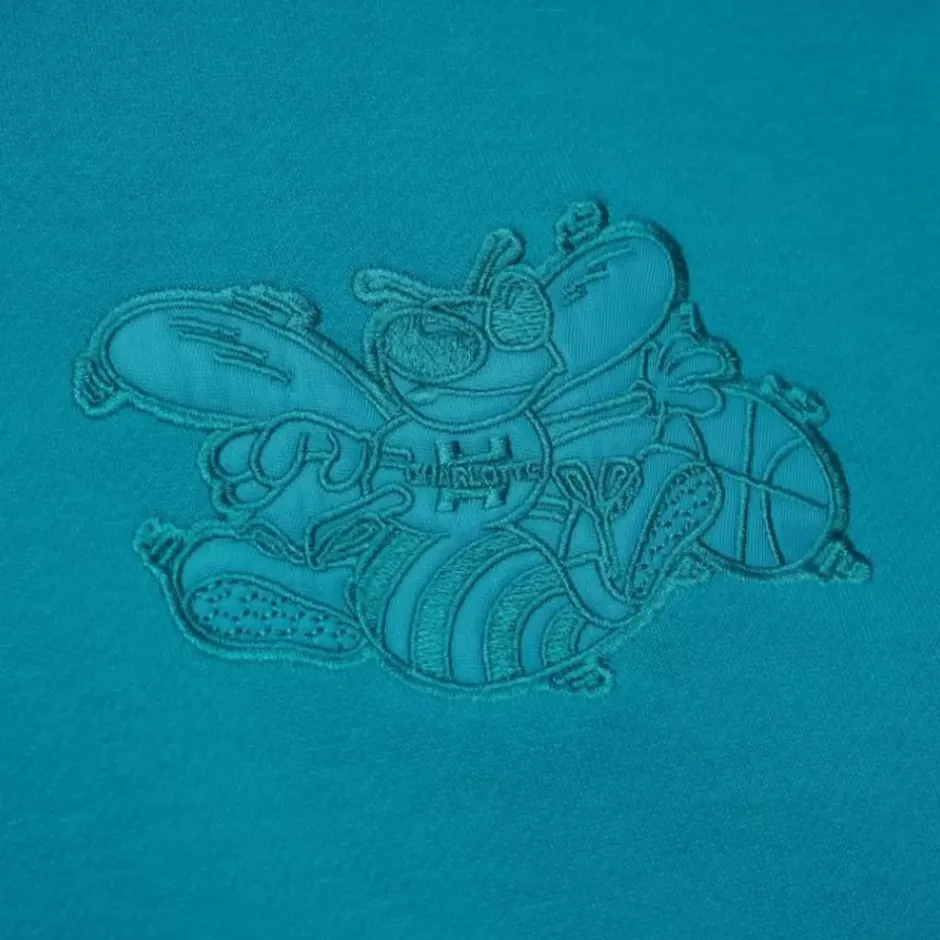 Men Mitchell & Ness Hoodies & Sweatshirts-Tonal Logo Heavyweight Fleece Charlotte Hornets