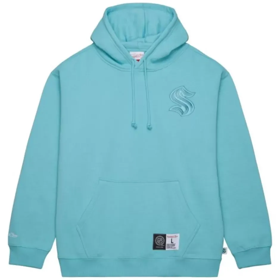 Men Mitchell & Ness Hoodies & Sweatshirts-Tonal Logo Heavyweight Fleece Current Logo Seattle Kraken