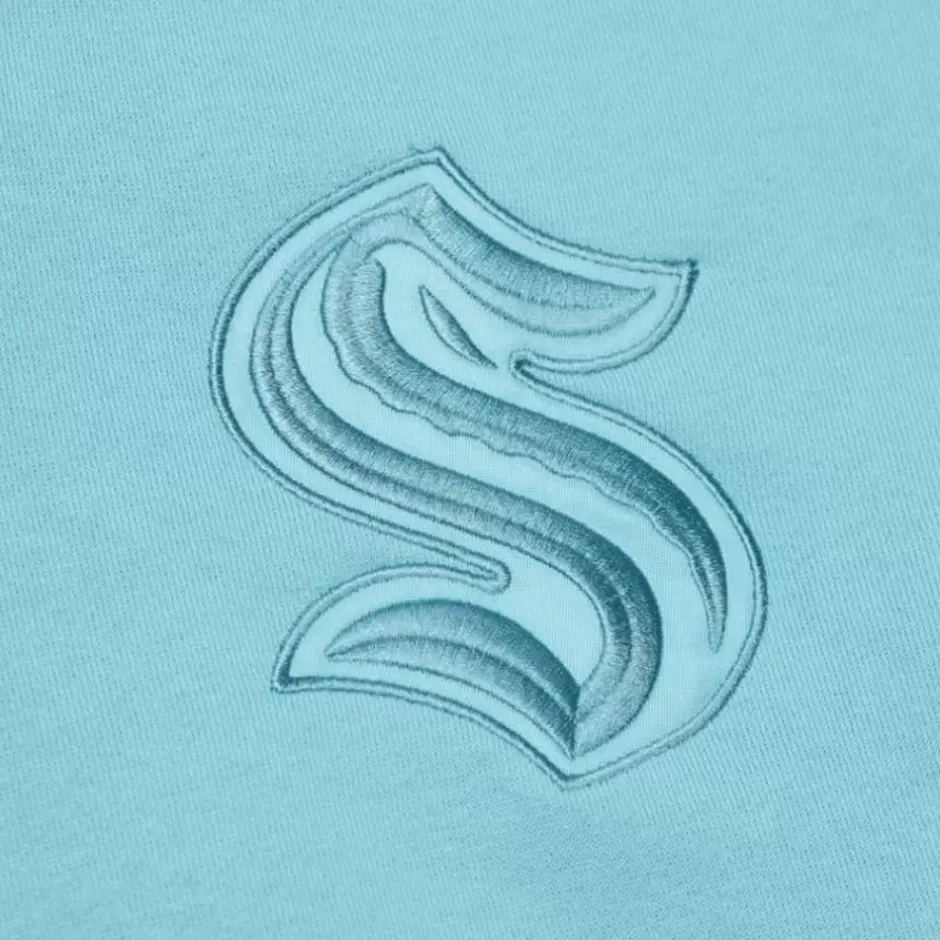 Men Mitchell & Ness Hoodies & Sweatshirts-Tonal Logo Heavyweight Fleece Current Logo Seattle Kraken