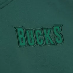 Men Mitchell & Ness Hoodies & Sweatshirts-Tonal Logo Heavyweight Fleece Milwaukee Bucks