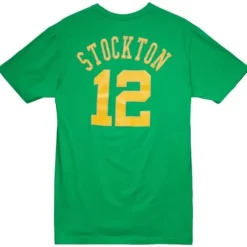Men Mitchell & Ness T-Shirts & Tops-Traditional Name & Number Tee Utah Jazz 1993-94 John Stockton