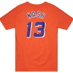 Men Mitchell & Ness T-Shirts & Tops-Traditional Name & Number Tee Phoenix Suns 1997-98 Steve Nash