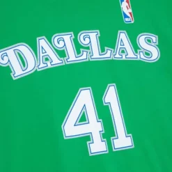 Men Mitchell & Ness T-Shirts & Tops-Traditional Name & Number Tee Dallas Mavericks 2007-08 Dirk Nowitzki