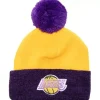 Mitchell & Ness Knit-Two Tone Pom Beanie Hwc Los Angeles Lakers