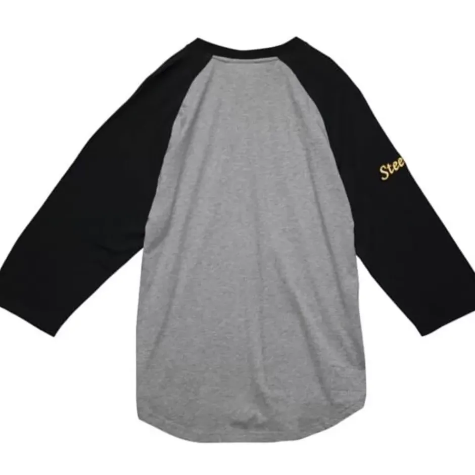 Men Mitchell & Ness T-Shirts & Tops-Ultimate Play Henley Pittsburgh Steelers