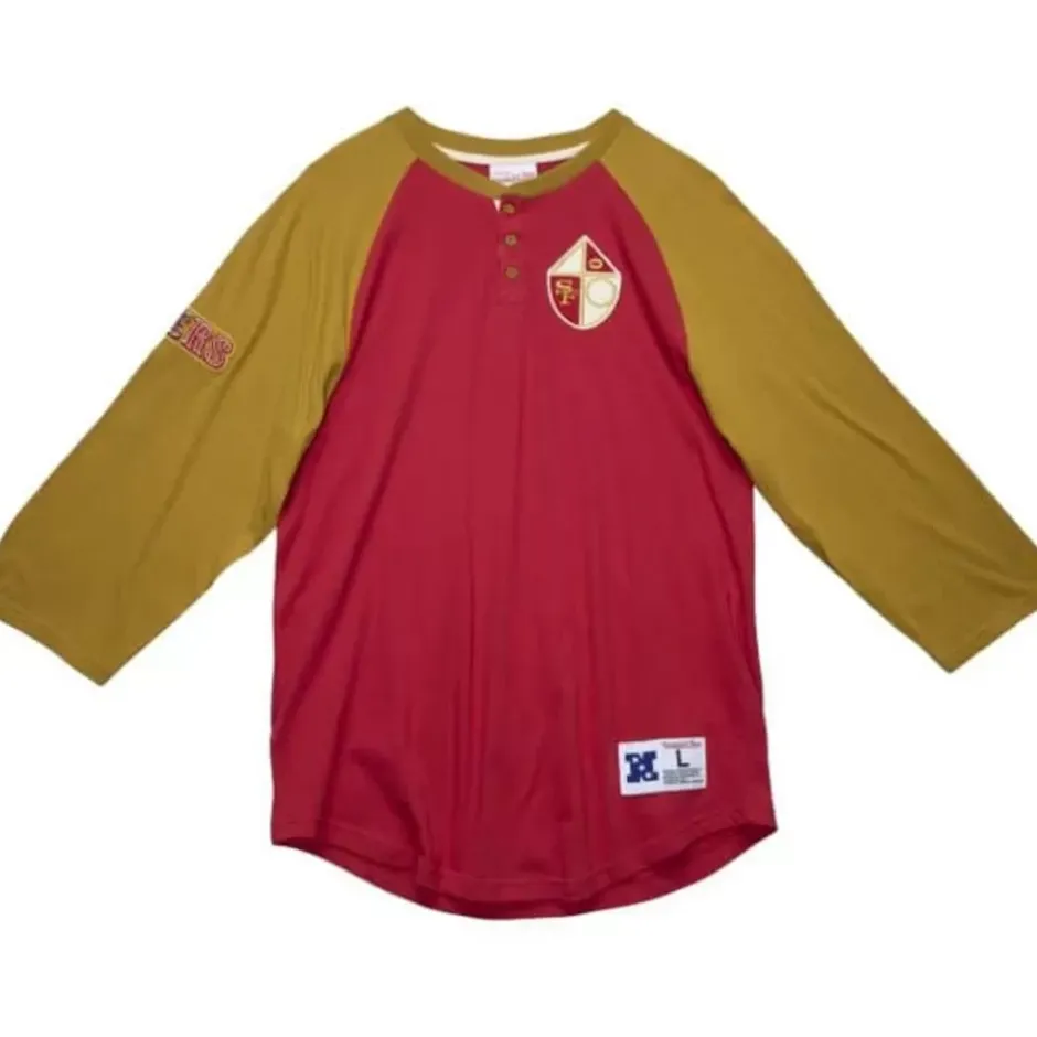 Men Mitchell & Ness T-Shirts & Tops-Ultimate Play Henley San Francisco 49Ers