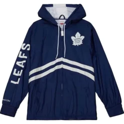 Men Mitchell & Ness Jackets & Outerwear-Undeniable Full Zip Windbreaker Toronto Maple Leafs