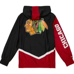Men Mitchell & Ness Jackets & Outerwear-Undeniable Full Zip Windbreaker Chicago Blackhawks