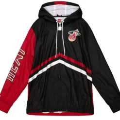 Men Mitchell & Ness Jackets & Outerwear-Undeniable Full Zip Windbreaker Miami Heat