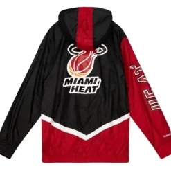 Men Mitchell & Ness Jackets & Outerwear-Undeniable Full Zip Windbreaker Miami Heat