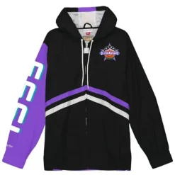 Men Mitchell & Ness Jackets & Outerwear-Undeniable Full Zip Windbreaker Utah Jazz 1993