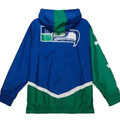 Men Mitchell & Ness Jackets & Outerwear-Undeniable Full Zip Windbreaker Seattle Seahawks