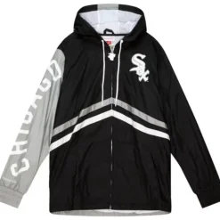 Men Mitchell & Ness Jackets & Outerwear-Undeniable Full Zip Windbreaker Chicago White Sox