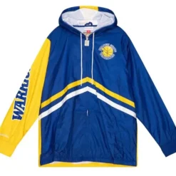 Men Mitchell & Ness Jackets & Outerwear-Undeniable Full Zip Windbreaker Golden State Warriors