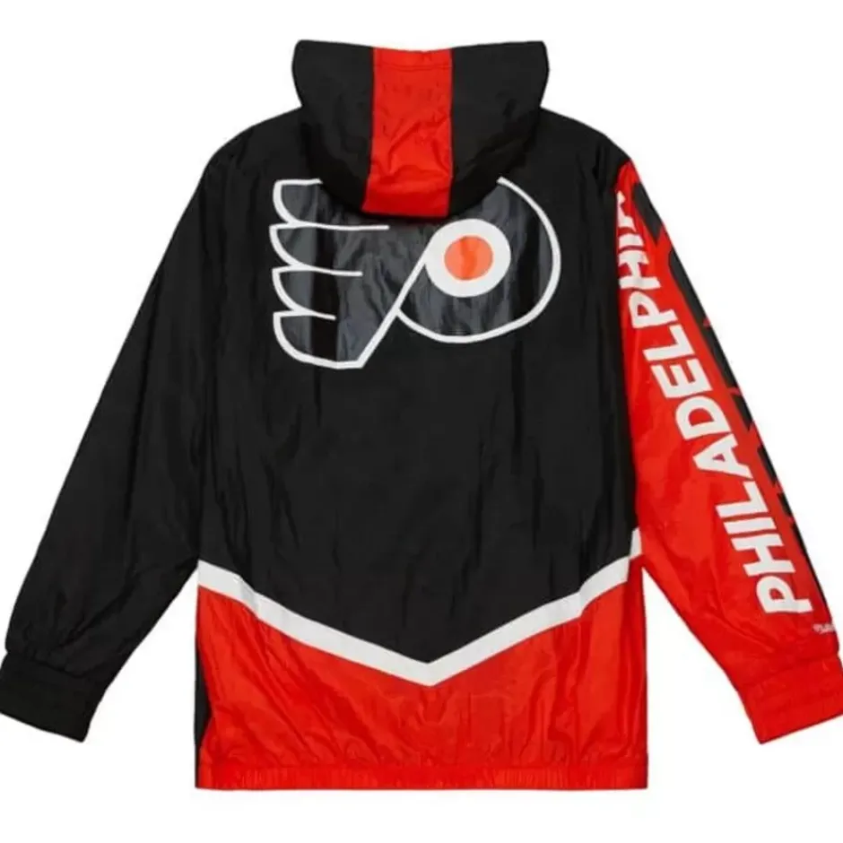 Men Mitchell & Ness Jackets & Outerwear-Undeniable Full Zip Windbreaker Philadelphia Flyers