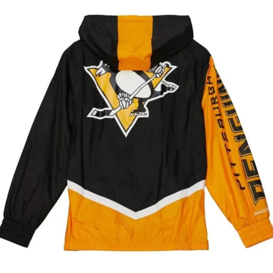 Men Mitchell & Ness Jackets & Outerwear-Undeniable Full Zip Windbreaker Pittsburgh Penguins