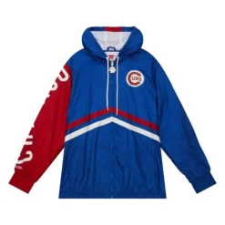 Men Mitchell & Ness Jackets & Outerwear-Undeniable Full Zip Windbreaker Chicago Cubs