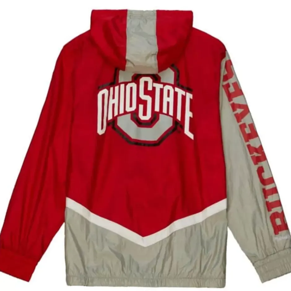Men Mitchell & Ness Jackets & Outerwear-Undeniable Full Zip Windbreaker Ohio State