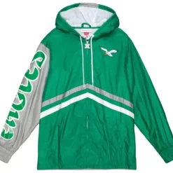 Men Mitchell & Ness Jackets & Outerwear-Undeniable Full Zip Windbreaker Philadelphia Eagles