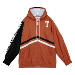 Men Mitchell & Ness Jackets & Outerwear-Undeniable Full Zip Windbreaker University Of Texas At Austin