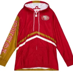 Men Mitchell & Ness Jackets & Outerwear-Undeniable Full Zip Windbreaker San Francisco 49Ers