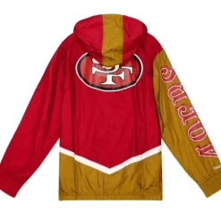 Men Mitchell & Ness Jackets & Outerwear-Undeniable Full Zip Windbreaker San Francisco 49Ers