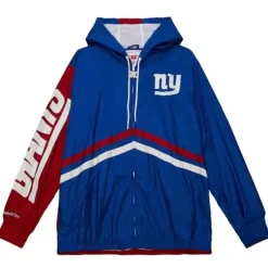 Men Mitchell & Ness Jackets & Outerwear-Undeniable Full Zip Windbreaker New York Giants