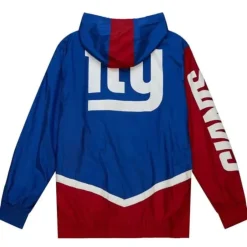 Men Mitchell & Ness Jackets & Outerwear-Undeniable Full Zip Windbreaker New York Giants