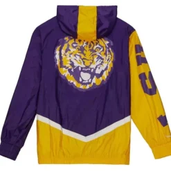 Men Mitchell & Ness Jackets & Outerwear-Undeniable Full Zip Windbreaker Louisiana State University