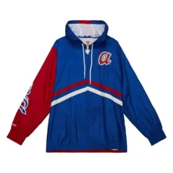 Men Mitchell & Ness Jackets & Outerwear-Undeniable Full Zip Windbreaker Atlanta Braves