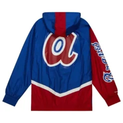 Men Mitchell & Ness Jackets & Outerwear-Undeniable Full Zip Windbreaker Atlanta Braves