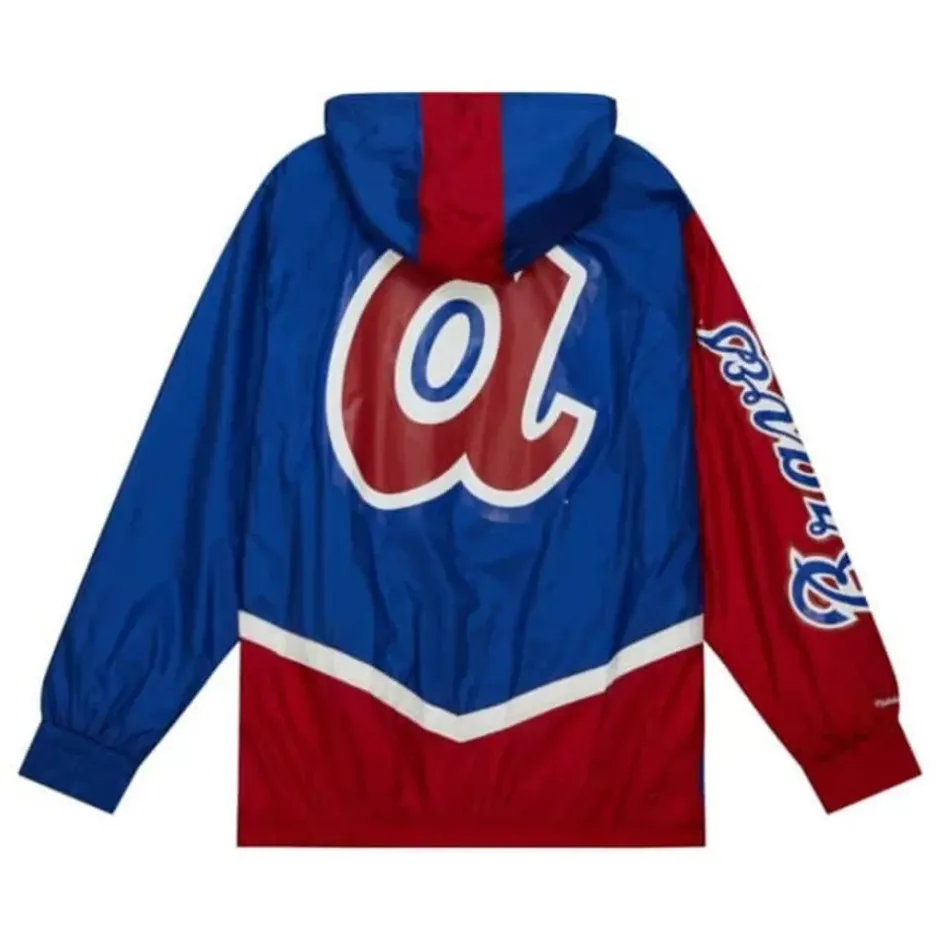 Men Mitchell & Ness Jackets & Outerwear-Undeniable Full Zip Windbreaker Atlanta Braves