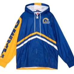 Men Mitchell & Ness Jackets & Outerwear-Undeniable Full Zip Windbreaker Los Angeles Rams