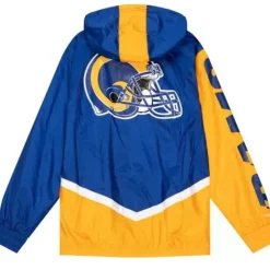 Men Mitchell & Ness Jackets & Outerwear-Undeniable Full Zip Windbreaker Los Angeles Rams