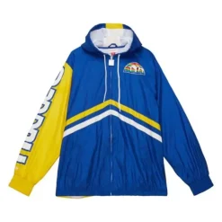 Men Mitchell & Ness Jackets & Outerwear-Undeniable Full Zip Windbreaker Denver Nuggets