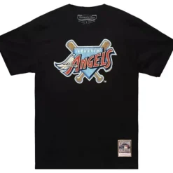 Men Mitchell & Ness T-Shirts & Tops-Under The Lights Tee Anaheim Angels