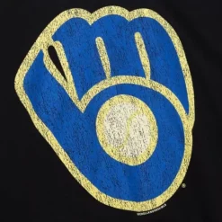 Men Mitchell & Ness T-Shirts & Tops-Under The Lights Tee Milwaukee Brewers