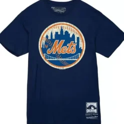 Men Mitchell & Ness T-Shirts & Tops-Under The Lights Tee New York Mets